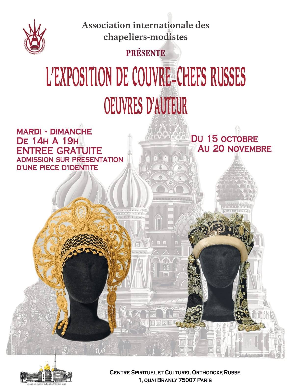 Exposition de couvre-chefs russes œuvres d'auteur.